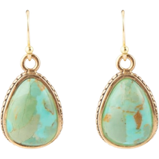 Barse Teardrop Drop Earrings - Bronze/Blue