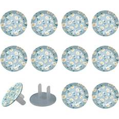 Ownta Daisy Flowers Light Blue Hard Insulating Plastic Socket Protection Cover 12pcs