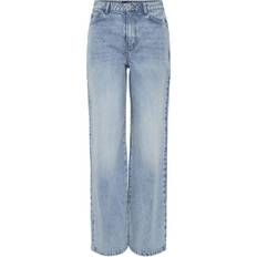 Pieces Pcselma Hw Wide Fit Jeans - Light Blue Denim