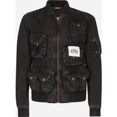 Herren - Jeansjacken - Schwarz Dolce & Gabbana Garment-dyed cotton jacket black