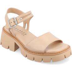 Beige - Block Heel - Women Heeled Sandals Journee Collection Lug Platform Sandal in Beige