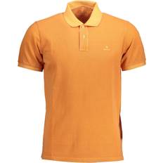 Gant Men Polo Shirts Gant Orange Cotton Polo Shirt Orange
