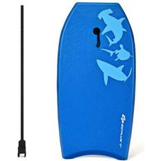Wavesurfing Costway Lightweight Super Bodyboard Surfing with EPS Core Boarding-L