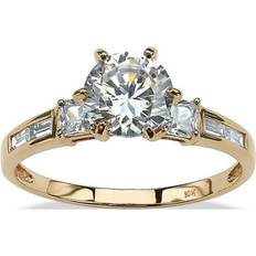 PalmBeach Round Engagement Ring - Gold/Transparent