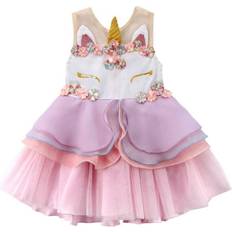 Felcia Toddler Cartoon Unicorn Party Pageant Tutu Dress - Pink