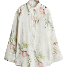 Damen Hemden H&M Leinen Shirt - White/Floral