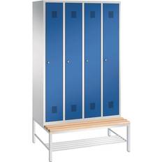 Locker with Comfort Bench Light Gray/Gentian Blue Lagerschrank 120x195cm