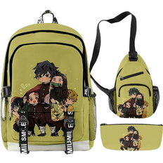 Moning Kimetsu No Yaiba Tomioka Giyuu Cartoon Travel 3 Set Backpack - Green