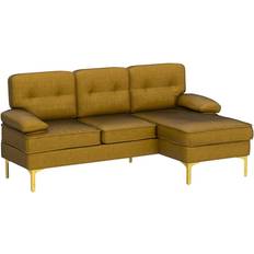 Chenille Yellow Sofa 82" 3 Seater