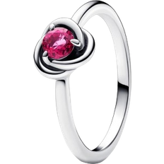Pandora October Eternity Circle Ring - Silver/Pink