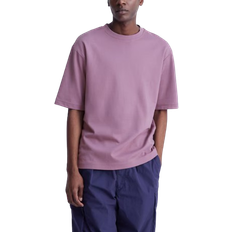 Uniqlo AIRism Oversized Crew Neck Half Sleeve T-shirt - Purple