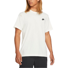 Men - White Tops Nike Men's Sportswear Club T-shirt - Sail/Black