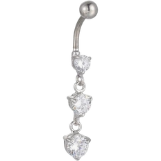 Candyfancy Dangly Belly Button Rings - Silver/Transparent