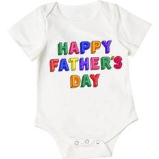 Ketyyh-chn99 Infant Happy Father's Day Printed Bodysuit - White