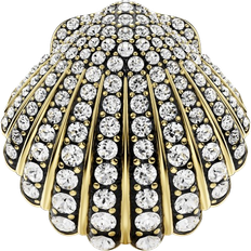 Swarovski Black Jewelry Swarovski Idyllia Shell Brooch - Gold/Black/Transparent