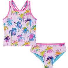 Girls Swimsuits Children's Clothing Andy & Evan Reversible Tankini Palm Tree Print - Pink (R24G57133B-PKT)