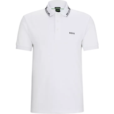 Hugo Boss White Polo Shirts Hugo Boss Paule Ncsa Interlock Slim-Fit Polo Shirt - White