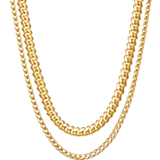 Chains Necklaces Jaxxon Cuban Franco Chain Stack - Gold