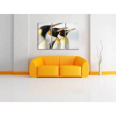 Pixxprint Pinguine Aneinander Gekuschelt Black/White Bild 40x80cm 3Stk.