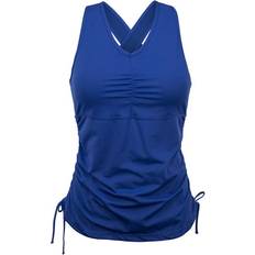 S Tankinis UV SKINZ Women's UPF Ruched Tankini Top Navy Blue