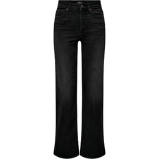 Damen - L - L34 - W30 Jeans Only Madison Wide Leg Fit High Waist Jeans - Black/Washed Black