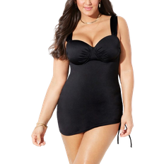 Swimsuits For All Adjustable Two Piece Swimdress - Black