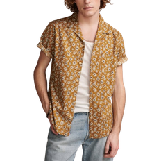 Lucky Brand Printed Camp Collar Short Sleeve Shirt - Gold Multi