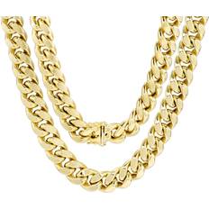 Gold cuban link chain Nuragold Thick Miami Cuban Link Chain Necklace 13mm - Gold