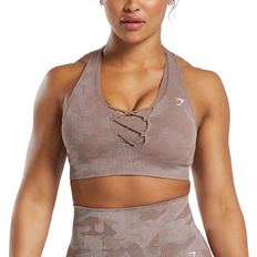 Gymshark Adapt Camo Seamless Sports Bra - Mocha Mauve/Stone Pink