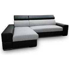 Mariza Black/Light Gray Sofa 255cm 4-Sitzer