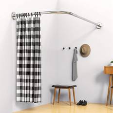 Shower Curtain Rods Newhome Curved Corner L-Shaped Shower