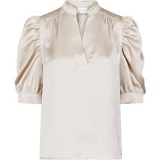 Polyester - S Bluser Neo Noir Roella Heavy Sateen Blouse Champagne
