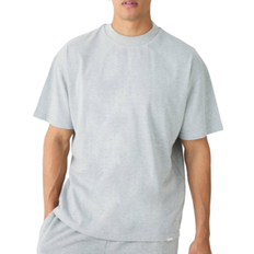 boohooMAN Mens Oversized Extended Neck Heavyweight T-Shirt - Grey