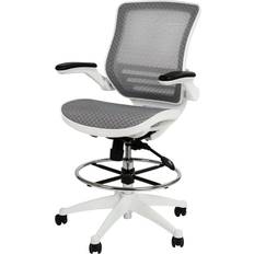 White Chairs Flash Furniture Waylon Gray/White Office Chair 50"