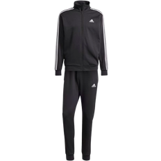 Baumwolle - Herren - M Jumpsuits & Overalls Adidas Basic 3-Stripes Fleece Tracksuit - Black