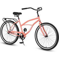 Adult City Bikes S26204 Beach Cruiser Bike Upright Comfortable Rides - Pink Unisex