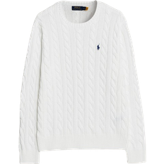 Herre - L - Strikkegensere Polo Ralph Lauren Cable Knit Sweater - White