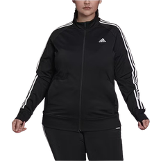Adidas Women Jackets adidas Essentials Warm-Up Tricot Slim 3-Stripes Track Jacket (Plus Size) - Black