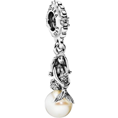 Pandora Disney Luminous Ariel Dangle Charm - Silver/Transparent/Pearl