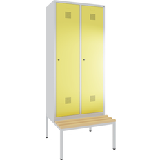 Locker with Comfort Bench Gray/Yellow Lagerschrank 80x195cm