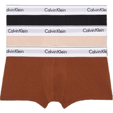 Calvin Klein Modern Cotton Stretch Natural Low Rise Trunks 3 pack - Black/Warm Bronze/Cedar