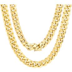 Gold cuban link chain Nuragold Miami Cuban Link Chain Necklace 9mm - Gold