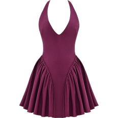 House of CB Valentia Halter Mini Dress - Wine