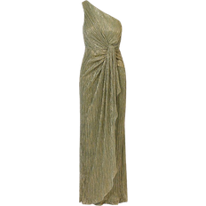 Adrianna Papell XXL Clothing Adrianna Papell Stardust Pleated One Shoulder Maxi Dress - Green/Slate