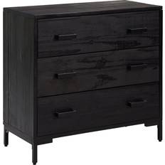 vidaXL Solid Wood Pine Black Kommode 74.9x70.1cm