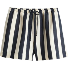 H&M Blend Pull On Shorts - Natural White/Blue Striped