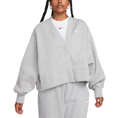Nike Sportswear Phoenix Fleece Women's Over-Oversized Cardigan - Dark Grey Heather/Sail