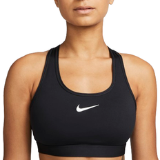 Elastan/Lycra/Spandex BHs Nike Women's Swoosh Medium Support Padded Sports Bra - Black/White