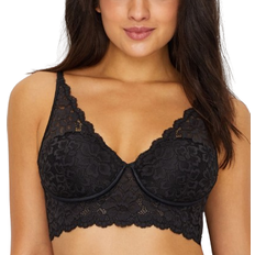 Maidenform Clothing Maidenform Lightly Lined Convertible Lace Bralette - Black