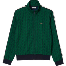 Polyamid Pullover Lacoste Sweat Jacket With Paris Jacquard Monogram - Navy Blue/Green